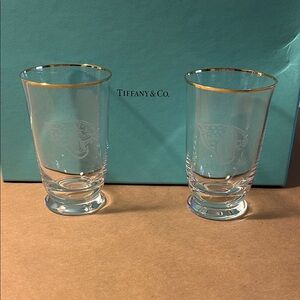 Tiffany & Co. 2016 Clear Glass Tumblers with Jacksonville Jaguars Logo- Set